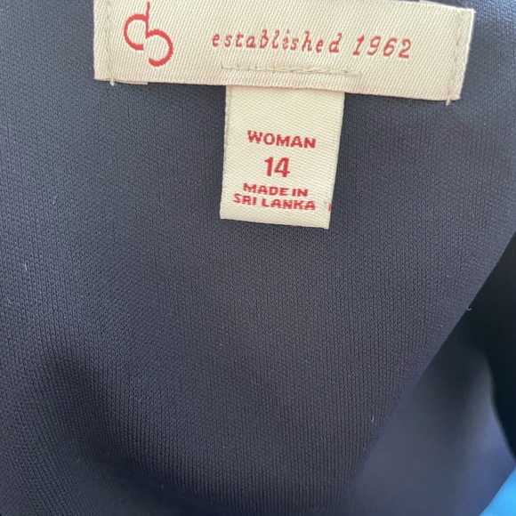 Dressbarn 14W scuba knit navy and white dress - Picture 5 of 7